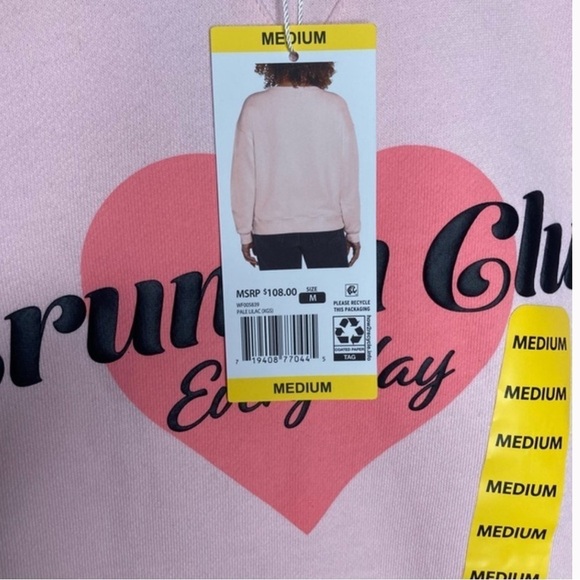 Wildfox “Brunch Club” Pink Oversized Crew Graphic Bubble Print Sweatshirt - Picture 8 of 8